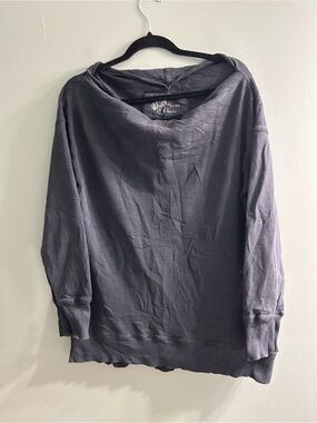 Pilcro by Anthropologie charcoal grey drape neck women's sweater